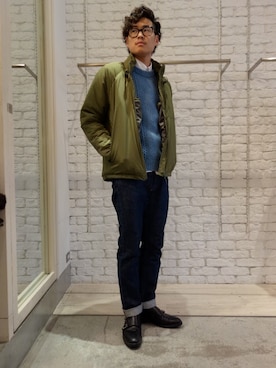 「N.HOOLYWOOD（N.ハリウッド）のアイテム（ダウンジャケット/コート）」を使った、ONEPAIRさん（メンズ・173cm）の秋コーディネート