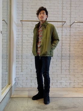 「N.HOOLYWOOD（N.ハリウッド）のアイテム（ダウンジャケット/コート）」を使った、ONEPAIRさん（メンズ・173cm）の秋コーディネート