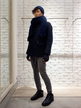 「nonnative（ノンネイティブ）のアイテム（ピーコート）」を使った、ONEPAIRさん（メンズ・173cm）の秋コーディネート