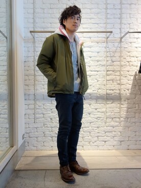「N.HOOLYWOOD（N.ハリウッド）のアイテム（ダウンジャケット/コート）」を使った、ONEPAIRさん（メンズ・173cm）の秋コーディネート