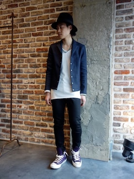 「N.HOOLYWOOD（N.ハリウッド）のアイテム（ブルゾン）」を使った、ONEPAIRさん（メンズ・173cm）の冬コーディネート
