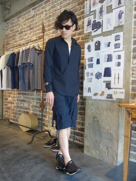 「TAKAHIROMIYASHITATheSoloIst.（タカヒロミヤシタザソロイスト）のアイテム（その他パンツ）」を使った、ONEPAIRさん（メンズ・173cm）の夏コーディネート