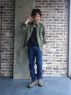 「N.HOOLYWOOD（N.ハリウッド）のアイテム（ブーツ）」を使った、ONEPAIRさん（メンズ・173cm）の夏コーディネート