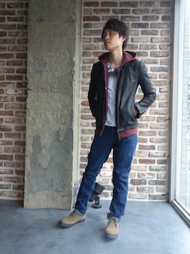 「N.HOOLYWOOD（N.ハリウッド）のアイテム（ブーツ）」を使った、ONEPAIRさん（メンズ・173cm）の夏コーディネート