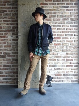 「N.HOOLYWOOD（N.ハリウッド）のアイテム（ブルゾン）」を使った、ONEPAIRさん（メンズ・173cm）の夏コーディネート