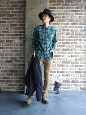 「N.HOOLYWOOD（N.ハリウッド）のアイテム（ブーツ）」を使った、ONEPAIRさん（メンズ・173cm）の夏コーディネート