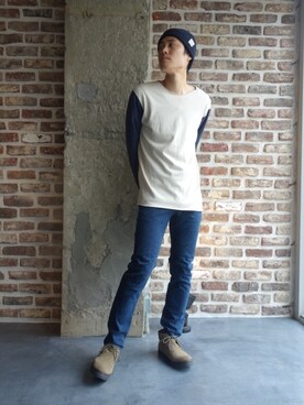 「N.HOOLYWOOD（N.ハリウッド）のアイテム（ブーツ）」を使った、ONEPAIRさん（メンズ・173cm）の秋コーディネート