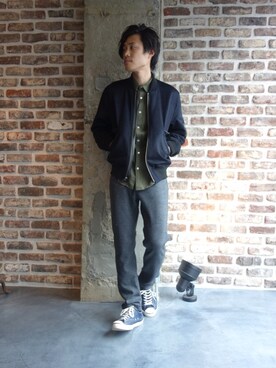 「N.HOOLYWOOD（N.ハリウッド）のアイテム（ブルゾン）」を使った、ONEPAIRさん（メンズ・173cm）の秋コーディネート