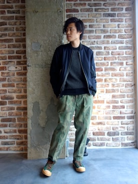 「N.HOOLYWOOD（N.ハリウッド）のアイテム（ブルゾン）」を使った、ONEPAIRさん（メンズ・173cm）の秋コーディネート