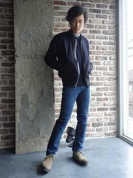「N.HOOLYWOOD（N.ハリウッド）のアイテム（ブルゾン）」を使った、ONEPAIRさん（メンズ・173cm）の秋コーディネート