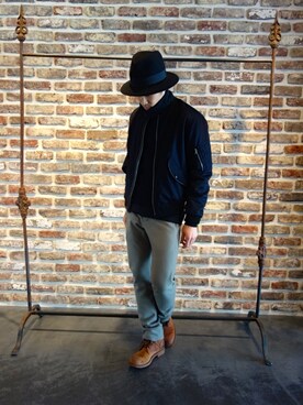 「N.HOOLYWOOD（N.ハリウッド）のアイテム（ブルゾン）」を使った、ONEPAIRさん（メンズ・173cm）の秋コーディネート