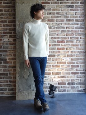 「N.HOOLYWOOD（N.ハリウッド）のアイテム（ブーツ）」を使った、ONEPAIRさん（メンズ・173cm）の秋コーディネート