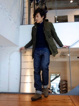 「nonnative（ノンネイティブ）のアイテム（ミリタリージャケット）」を使った、ONEPAIRさん（メンズ・173cm）の秋コーディネート