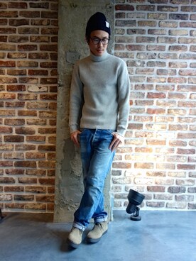 「N.HOOLYWOOD（N.ハリウッド）のアイテム（ブーツ）」を使った、ONEPAIRさん（メンズ・173cm）の秋コーディネート