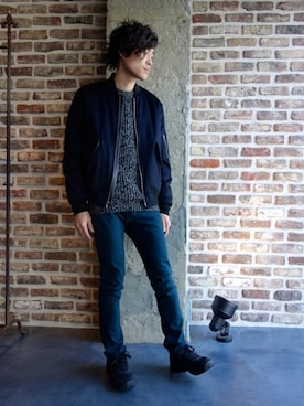 「N.HOOLYWOOD（N.ハリウッド）のアイテム（ブルゾン）」を使った、ONEPAIRさん（メンズ・173cm）の秋コーディネート