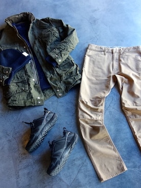 「nonnative（ノンネイティブ）のアイテム（ミリタリージャケット）」を使った、ONEPAIRさん（メンズ・173cm）の秋コーディネート