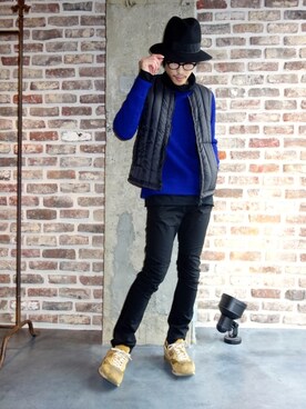 「nonnative（ノンネイティブ）のアイテム（ダウンベスト）」を使った、ONEPAIRさん（メンズ・173cm）の秋コーディネート