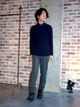 「N.HOOLYWOOD（N.ハリウッド）のアイテム（スニーカー）」を使った、ONEPAIRさん（メンズ・173cm）の秋コーディネート
