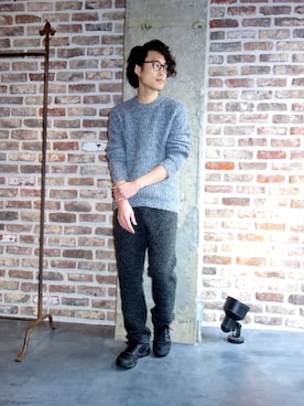 「N.HOOLYWOOD（N.ハリウッド）のアイテム（スニーカー）」を使った、ONEPAIRさん（メンズ・173cm）の冬コーディネート