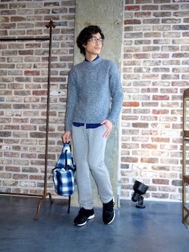 「TAKAHIROMIYASHITATheSoloIst.（タカヒロミヤシタザソロイスト）のアイテム（バッグ）」を使った、ONEPAIRさん（メンズ・173cm）の冬コーディネート