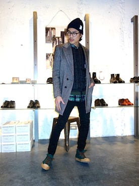 「nonnative（ノンネイティブ）のアイテム（ダウンベスト）」を使った、ONEPAIRさん（メンズ・173cm）の冬コーディネート