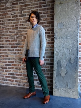 「KAZUYUKI KUMAGAI　KK51-077　リリアーン 1/3.3 クルーネックプルオーバー」｜ONEPAIRさん（メンズ・173cm）の冬コーディネート
