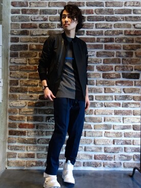 「JOHN LAWRENCE SULLIVAN（ジョンローレンスサリバン）のアイテム（ブルゾン）」を使った、ONEPAIRさん（メンズ・173cm）の冬コーディネート