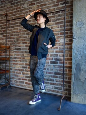 「JOHN LAWRENCE SULLIVAN（ジョンローレンスサリバン）のアイテム（ブルゾン）」を使った、ONEPAIRさん（メンズ・173cm）の冬コーディネート
