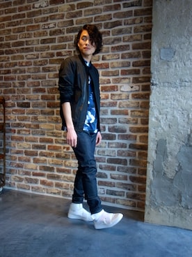 「JOHN LAWRENCE SULLIVAN（ジョンローレンスサリバン）のアイテム（ブルゾン）」を使った、ONEPAIRさん（メンズ・173cm）の冬コーディネート