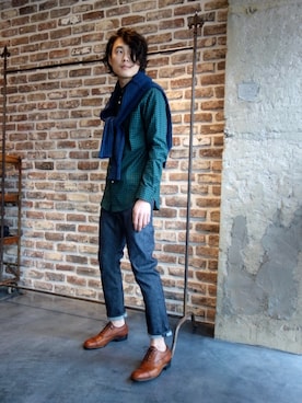 「KAZUYUKI KUMAGAI　KK51-077　リリアーン 1/3.3 クルーネックプルオーバー」｜ONEPAIRさん（メンズ・173cm）の冬コーディネート