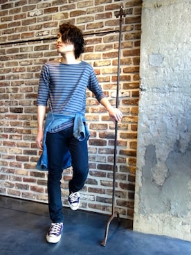 「アイテム（トップス、ブラウン系）」を使った、ONEPAIRさん（メンズ・173cm）の冬コーディネート