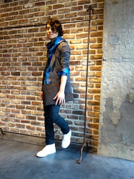 「JOHN LAWRENCE SULLIVAN（ジョンローレンスサリバン）のアイテム（シューズ）」を使った、ONEPAIRさん（メンズ・173cm）の冬コーディネート