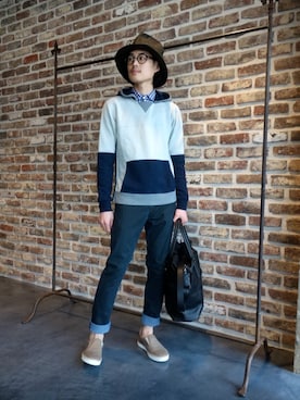 「Frank&Eileen（フランクアンドアイリーン）のアイテム」を使った、ONEPAIRさん（メンズ・173cm）の冬コーディネート