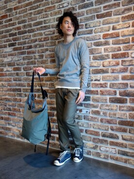 「N.HOOLYWOOD（N.ハリウッド）のアイテム（バッグ）」を使った、ONEPAIRさん（メンズ・173cm）の春コーディネート