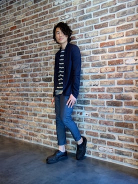 「アイテム（カーディガン/ボレロ）」を使った、ONEPAIRさん（メンズ・173cm）の春コーディネート