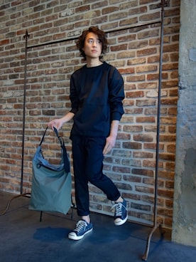 「N.HOOLYWOOD（N.ハリウッド）のアイテム（バッグ）」を使った、ONEPAIRさん（メンズ・173cm）の春コーディネート