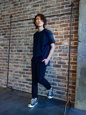 「N.HOOLYWOOD（N.ハリウッド）のアイテム（Tシャツ/カットソー）」を使った、ONEPAIRさん（メンズ・173cm）の春コーディネート