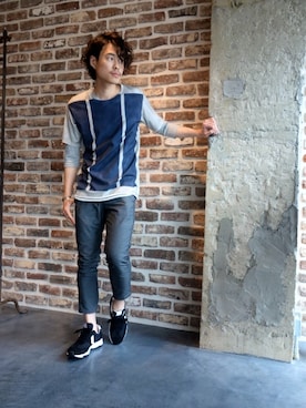 「ATTACHMENT（アタッチメント）のアイテム」を使った、ONEPAIRさん（メンズ・173cm）の春コーディネート