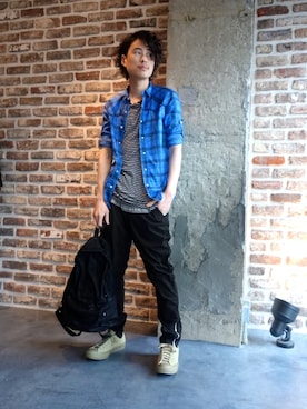 「nonnative（ノンネイティブ）のアイテム（Tシャツ/カットソー）」を使った、ONEPAIRさん（メンズ・173cm）の春コーディネート