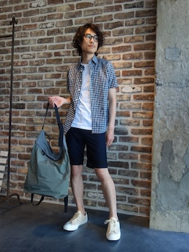 「N.HOOLYWOOD（N.ハリウッド）のアイテム（バッグ）」を使った、ONEPAIRさん（メンズ・173cm）の夏コーディネート