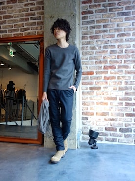 「 KAZUYUKI KUMAGAI　KA52-010　オイルスーパーバックススウェードワンピースサイドZIPブーツ」｜ONEPAIRさん（メンズ・173cm）の夏コーディネート