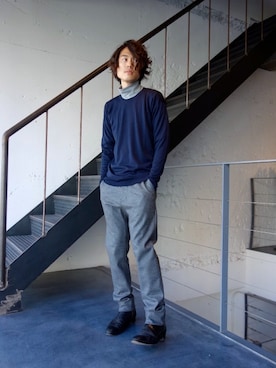 「JOHN LAWRENCE SULLIVAN（ジョンローレンスサリバン）のアイテム（その他パンツ）」を使った、ONEPAIRさん（メンズ・173cm）の秋コーディネート