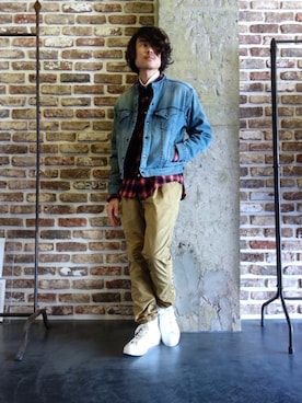 「N.HOOLYWOOD（N.ハリウッド）のアイテム（デニムジャケット）」を使った、ONEPAIRさん（メンズ・173cm）の秋コーディネート