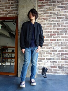 「N.HOOLYWOOD（N.ハリウッド）のアイテム（ブルゾン）」を使った、ONEPAIRさん（メンズ・173cm）の秋コーディネート