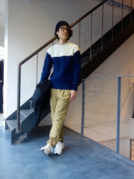 「nonnative(ノンネイティブ)のアイテム(パンツ)」を使った、ONEPAIRさん(メンズ・173cm)の秋コーディネート