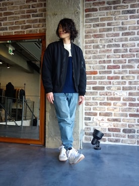 「N.HOOLYWOOD（N.ハリウッド）のアイテム（ブルゾン）」を使った、ONEPAIRさん（メンズ・173cm）の冬コーディネート