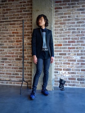 「JOHN LAWRENCE SULLIVAN（ジョンローレンスサリバン）のアイテム（シューズ）」を使った、ONEPAIRさん（メンズ・173cm）の冬コーディネート