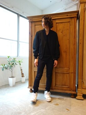 「N.HOOLYWOOD（N.ハリウッド）のアイテム（ブルゾン）」を使った、ONEPAIRさん（メンズ・173cm）の冬コーディネート