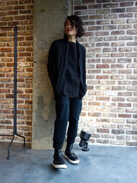 「KAZUYUKI KUMAGAI ATTACHMENT（カズユキクマガイアタッチメント）のアイテム（シャツ/ブラウス）」を使った、ONEPAIRさん（メンズ・173cm）の冬コーディネート