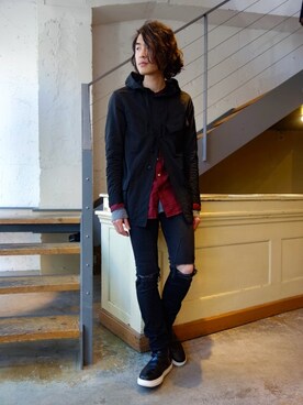 「nonnative（ノンネイティブ）のアイテム（ミリタリージャケット）」を使った、ONEPAIRさん（メンズ・173cm）の冬コーディネート